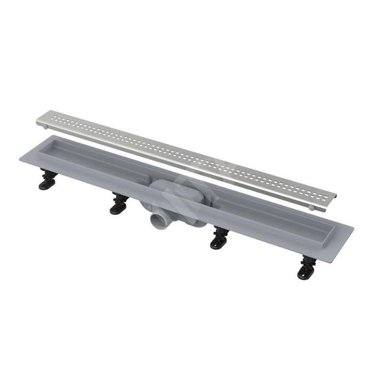 Alcadrain Douchegoten - Bac à douche Simple 950 mm, avec bord pour grille perforée, grille incluse, tapis en acier inoxydable