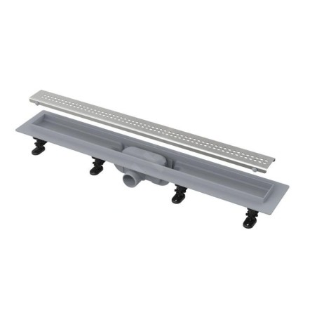 Alcadrain Douchegoten - Bac à douche Simple 950 mm, avec bord pour grille perforée, grille incluse, tapis en acier inoxydable