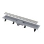 Alcadrain Douchegoten - Bac à douche Simple 950 mm, avec bord pour grille perforée, grille incluse, tapis en acier inoxydable