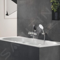 Grohe Rainshower SmartActive - Set de douche de tête 130 9,5 l/min, 3 jets, support et flexible, blanc lunaire 26580LS0