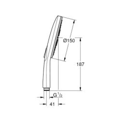 Grohe Vitalio SmartActive - Pommeau de douche 150, 3 jets, chrome 26597000