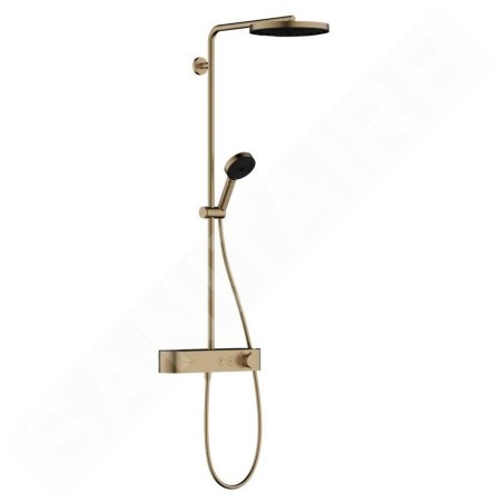 Hansgrohe Pulsify S - Set de douche avec thermostat, diamètre 26 cm, 3 jets, EcoSmart, bronze brossé 24221140
