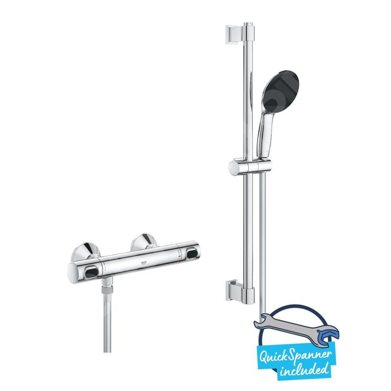 Grohe Precision Flow - Set de douche avec mitigeur thermostatique, chrome 34800001