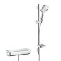 Hansgrohe Raindance Select E - Set de douche 120 avec thermostat Ecostat Select, 3 jets, blanc/ chrome 27038400