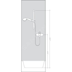 Hansgrohe Raindance Select E - Set de douche 120 avec thermostat Ecostat Select, 3 jets, blanc/ chrome 27038400