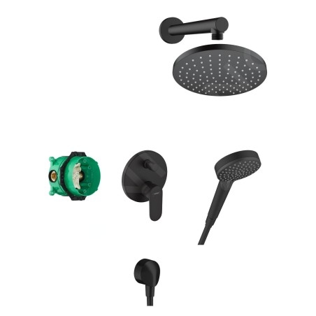 Hansgrohe Vernis Blend - Set de douche 200 avec mitigeur encastré, noir 27911670