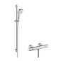 Hansgrohe Croma Select S - Set de douche Vario avec thermostat, 3 jets, barre de douche 900 mm, blanc/ chrome 27014400