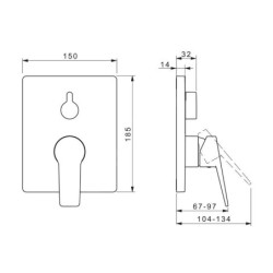 Hansa Twist - Mitigeur de baignoire encastré, avec inverseur pour 2 sorties, chrome 89843083