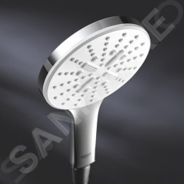 Grohe Rainshower SmartActive - Set de douche de tête 130 9,5 l/min, 3 jets, barre 600 mm et flexible, blanc lunaire 26577LS0