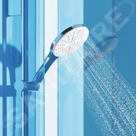 Grohe Rainshower SmartActive - Set de douche de tête 130 9,5 l/min, 3 jets, barre 600 mm et flexible, blanc lunaire 26577LS0