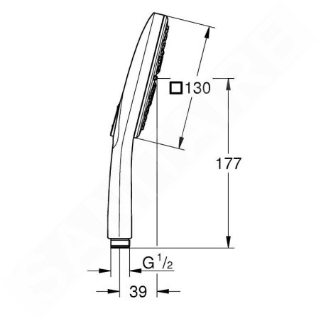 Grohe Rainshower SmartActive Cube - Douche de tête 130 9,5 l/min, 3 jets, Cool Sunrise brossé 26582GN0