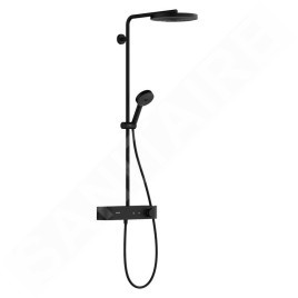 Hansgrohe Pulsify S - Set de douche avec thermostat, diamètre 26 mm, 3 jet, EcoSmart, noir mat 24221670
