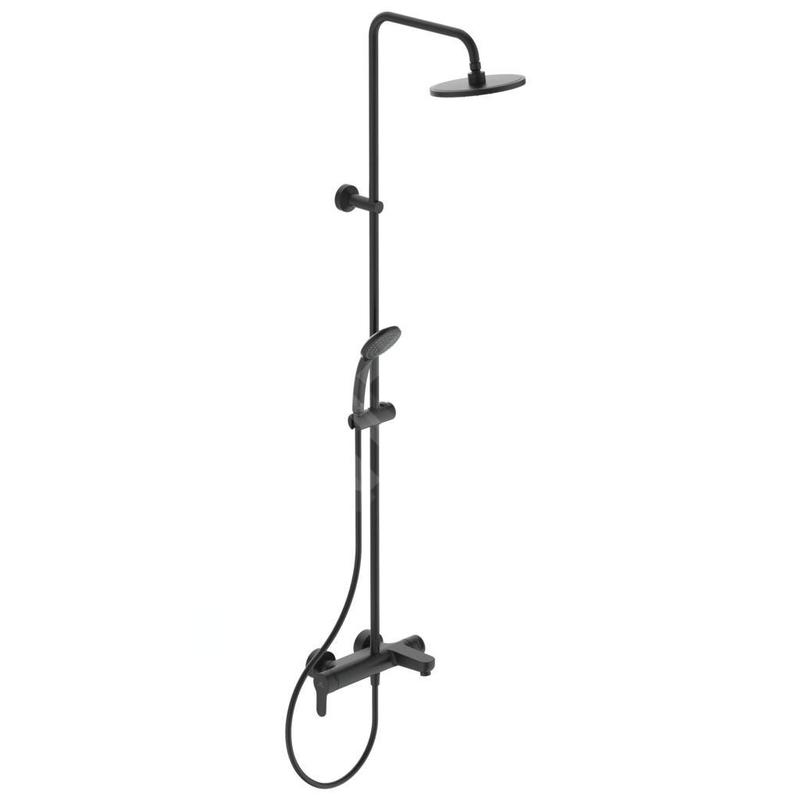 Ideal Standard Cerafine O - Set de douche avec mitigeur de baignoire, diamètre 200 mm, 1 jet, noir BC749XG
