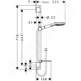 Hansgrohe Raindance Select E - Colonne de douche 120, 3 jets, chrome 26620000