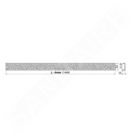 Alcadrain Grilles - Grille pour bac à douche linéaire 1450 mm, acier inoxydable mat BUBLE-1450M