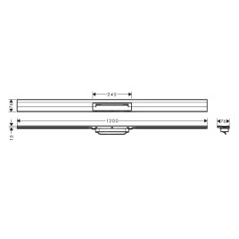 Hansgrohe RainDrain Flex - Caniveau de douche linéaire avec grille en inox 1200, installation contre le mur, découpable, blanc