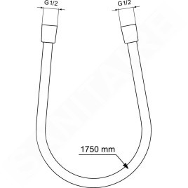 Ideal Standard Idealrain - Flexible de douche Idealflex 1750 mm, noir BE175XG