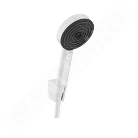 Hansgrohe Pulsify Select - Set de pommeau de douche, 3 jets, support et flexible de 1600 mm, blanc mat 24303700