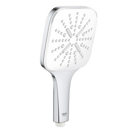Grohe Rainshower SmartActive Cube - Set de douche de tête 130 9,5 l/min, 3 jets, support et flexible, blanc lunaire 26589LS0