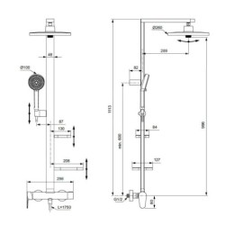 Ideal Standard ALU+ - Set de douche avec mitigeur, diamètre 26 cm, 2 jets, rosé BD584RO