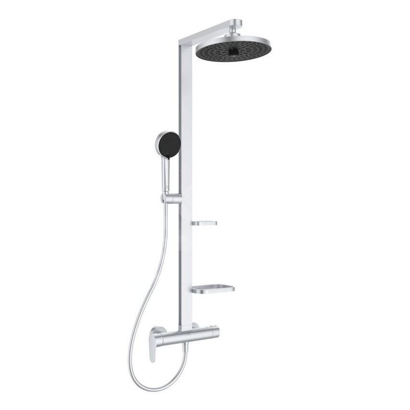 Ideal Standard ALU+ - Set de douche avec mitigeur, diamètre 26 cm, 2 jets, argenté BD584SI