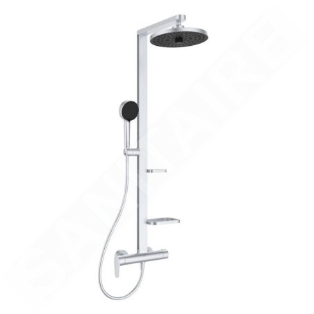 Ideal Standard ALU+ - Set de douche avec mitigeur, diamètre 26 cm, 2 jets, argenté BD584SI