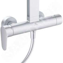 Ideal Standard ALU+ - Set de douche avec mitigeur, diamètre 26 cm, 2 jets, argenté BD584SI
