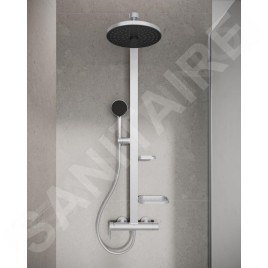 Ideal Standard ALU+ - Set de douche avec mitigeur, diamètre 26 cm, 2 jets, argenté BD584SI