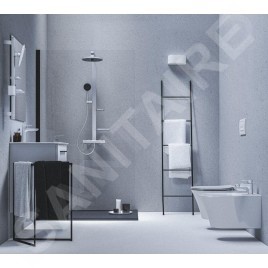 Ideal Standard ALU+ - Set de douche avec mitigeur, diamètre 26 cm, 2 jets, argenté BD584SI