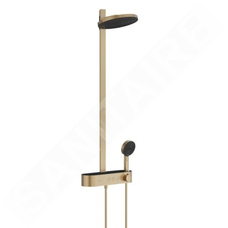 Hansgrohe Pulsify S - Set de douche avec thermostat, diamètre 26 cm, 3 jets, EcoSmart, bronze brossé 24241140