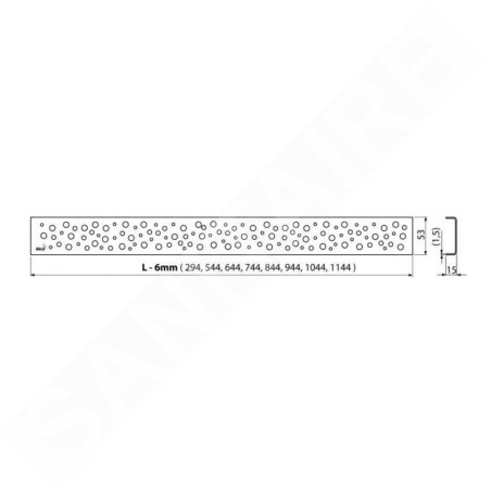 Alcadrain Grilles - Grille pour caniveau à douche linéaire 1050 mm, inox mat BUBLE-1050M
