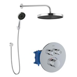 kielle Oudee - Set de douche avec mitigeur encastré, 2 sorties, avec accessoires et corps d’encastrement, chrome 20602SPT20