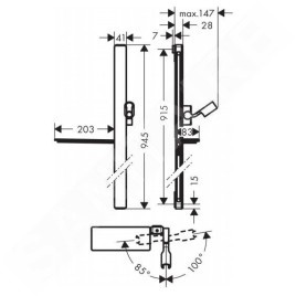 Hansgrohe Unica'E - Barre de douche 900 mm avec flexible de douche, blanc/ chrome 27640400