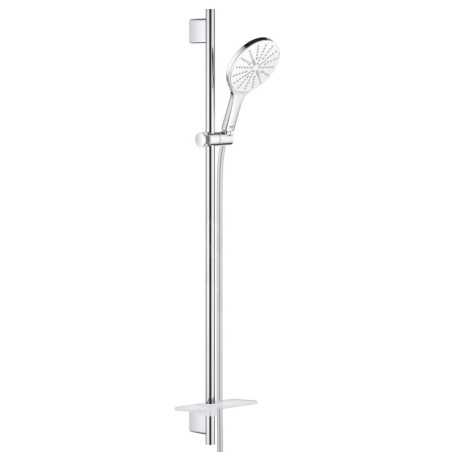 Grohe Rainshower SmartActive - Set de douche de tête 150 9,5 l/min, 3 jets, barre 900 mm et flexible, blanc lunaire 26594LS0