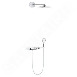 Grohe Rainshower SmartControl - Set de douche Duo encastré avec thermostat, 360 mm, blanc lunaire 26443LS0