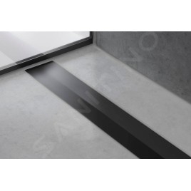 Hansgrohe RainDrain Flex - Caniveau de douche linéaire avec grille en inox 800, pour montage libre, découpable, noir mat