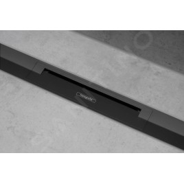 Hansgrohe RainDrain Flex - Caniveau de douche linéaire avec grille en inox 800, pour montage libre, découpable, noir mat