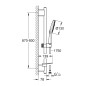 Grohe Rainshower SmartActive - Set de douche de tête 130 9,5 l/min, 3 jets, barre 900 mm et flexible, blanc lunaire 26579LS0