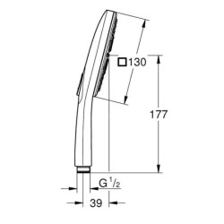 Grohe Rainshower SmartActive Cube - Douche de tête 130 9,5 l/min, 3 jets, Warm Sunset brossé 26582DL0