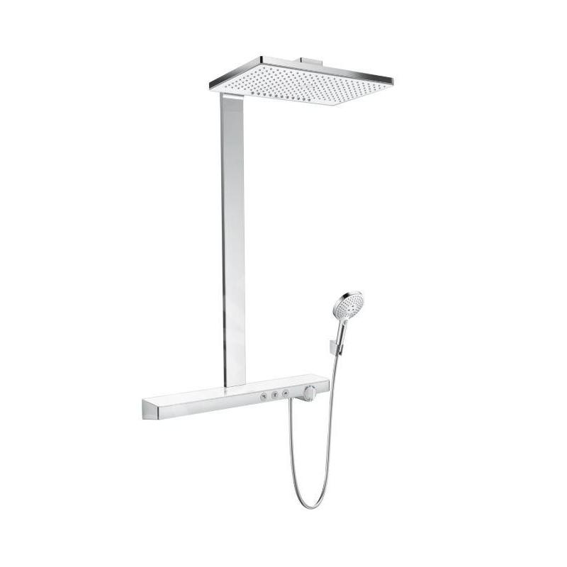Hansgrohe Rainmaker Select - Set de douche Showerpipe 460 avec thermostat, 2 jets, blanc/ chrome 27109400