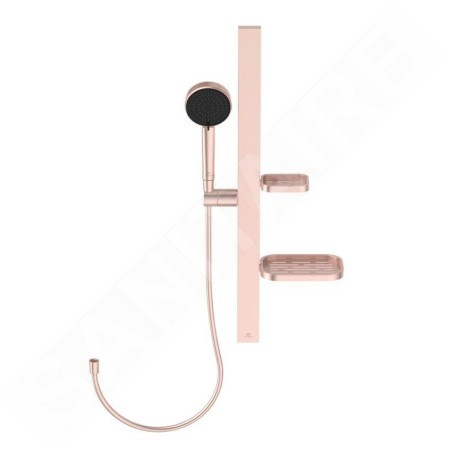 Ideal Standard ALU+ - Set de pommeau de douche, barre et flexible, 2 jets, rosé BD586RO