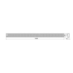 Alcadrain Grilles - Grille pour bac à douche linéaire 1450 mm, acier inoxydable mat PURE-1450M
