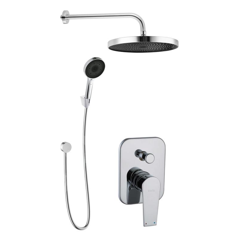 kielle Harmonia - Set de douche avec mitigeur encastré, 2 sorties, avec accessoires et corps d’encastrement, chrome 20623SP40 kielle Harmonia - Set de douche avec mitigeur encastré, 2 sorties, avec accessoires et corps d’encastrement, chrome 20623SP40