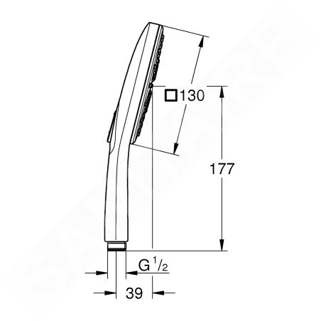 Grohe Rainshower SmartActive Cube - Douche de tête 130, 3 jets, blanc lunaire 26551LS0