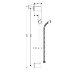 Hansgrohe Unica'Crometta - Barre de douche 0,65 m, chrome 27615000