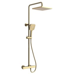 Sapho Dakar - Set de douche avec thermostat, 30x30 cm, 3 jets, or SZ139GB