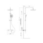 Sapho Dakar - Set de douche avec thermostat, 30x30 cm, 3 jets, or SZ139GB
