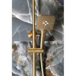 Sapho Dakar - Set de douche avec thermostat, 30x30 cm, 3 jets, or SZ139GB