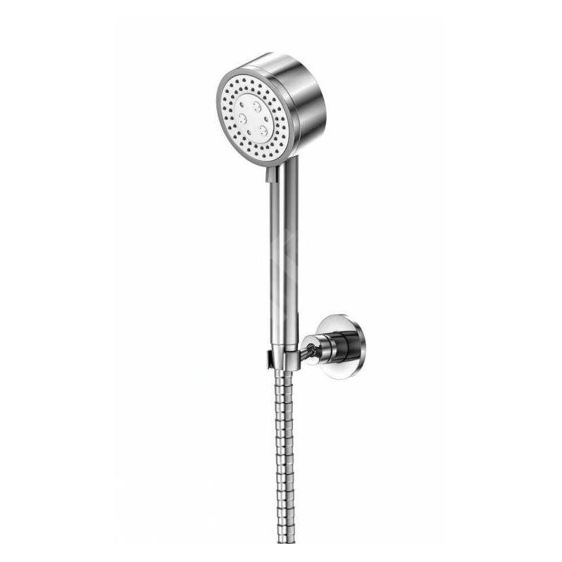Steinberg 100 - Ensemble de pommeau de douche, support et flexible, 3 jets, chrome 100 1626