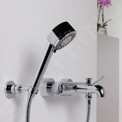 Steinberg 100 - Ensemble de pommeau de douche, support et flexible, 3 jets, chrome 100 1626